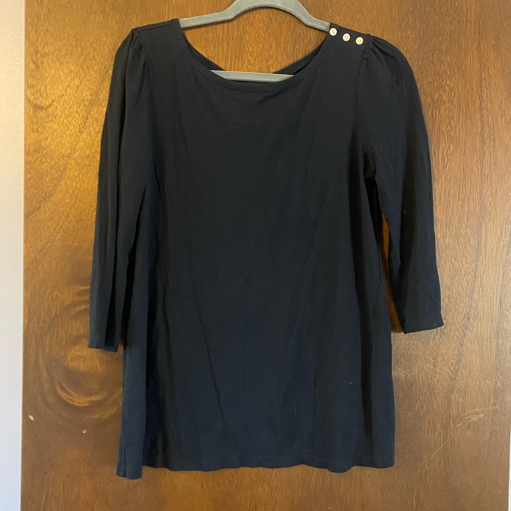 GAP Maternity Black 3/4 Sleeve Blouse with Button Detailing size Medium